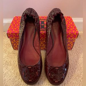 New Tory Burch Cranberry Reva Flats